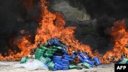 HONDURAS-CRIME-DRUG TRAFFICKING-SEIZURE-INCINERATE