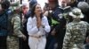 Venezuelan opposition leader Maria Corina Machado arrives at a polling station during the presidential election, in Caracas on July 28, 2024.