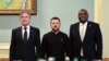 US Secretary of State Antony Blinken (L), Ukraine's President Volodymyr Zelensky and Britain's Foreign Secretary David Lammy attend a meeting in Kyiv, on September 11, 2024, amid the Russian invasion on Ukraine.