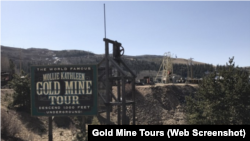 Screenshot of a photo from the website of the Mollie Kathleen Gold Mine, a former gold mine near the town of Cripple Creek in Colorado.