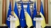 European Commission President Ursula von der Leyen (L) speaks during a joint press conference with Ukrainian President Volodymyr Zelensky in Kyiv, on September 20, 2024, amid the Russian invasion in Ukraine.