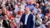 Republican presidential nominee former President Donald Trump shouts after speaking at a campaign event at Wilmington International Airport in Wilmington, N.C., Sept. 21, 2024. 