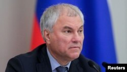 Rusya Parlamento Başkanı Vyacheslav Volodin, parlamentonun alt kanadının genel kurul oturumuna katılıyor- 17 Ekim 2024.