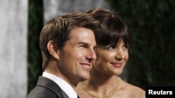 Actor Tom Cruise and his wife, actress Katie Holmes